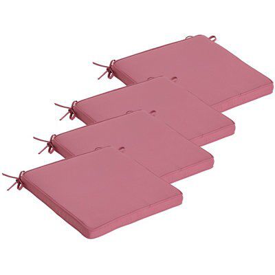 Blooma Tiga Pink Seat pad, Pack of 4 (L)40cm x (W)40cm