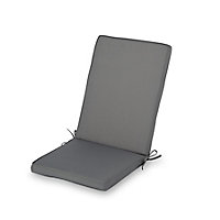 Blooma Tiga Steel grey Plain High back seat cushion (L)94cm x (W)40cm