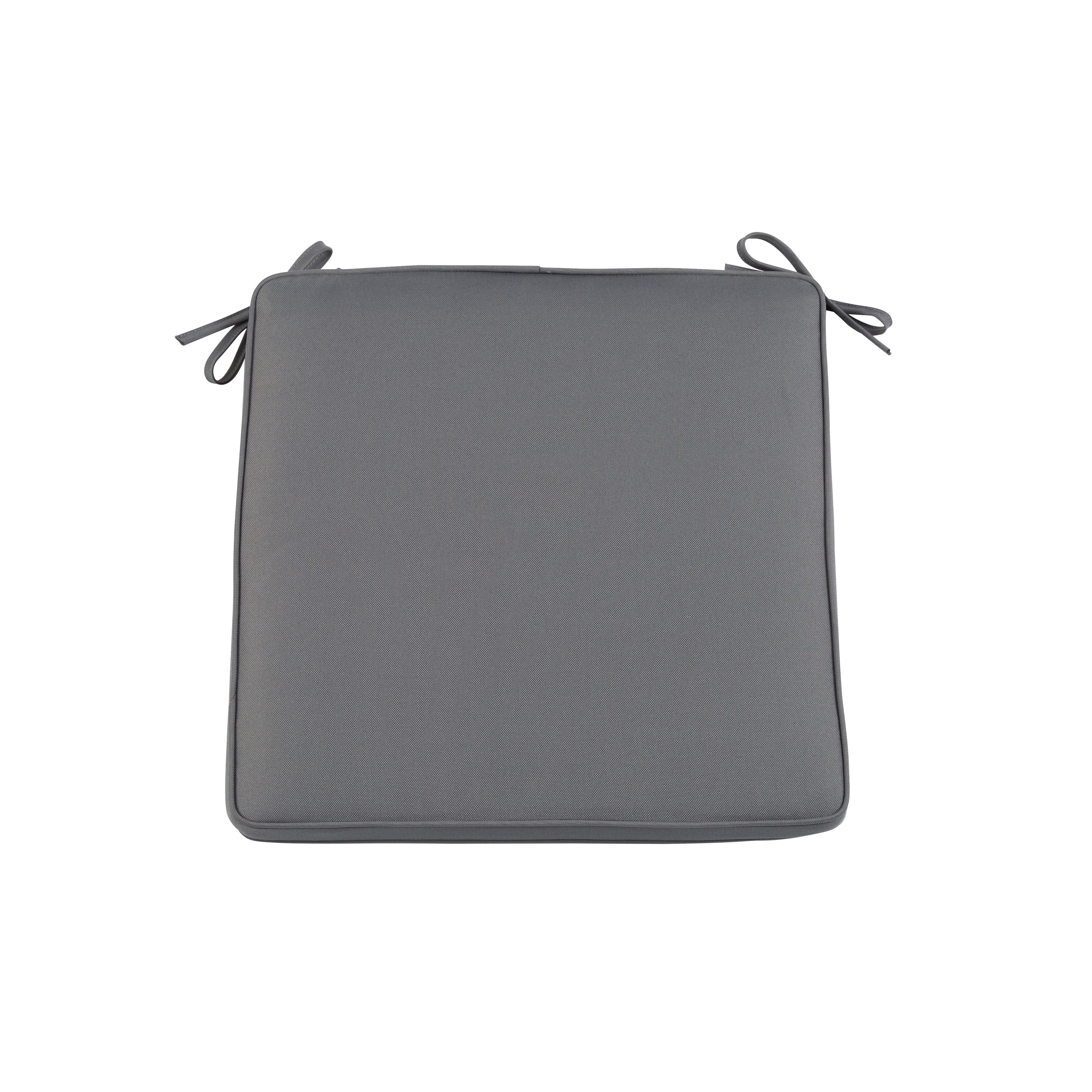 Blooma Tiga Steel grey Plain Square Seat pad (L)40cm x (W)40cm