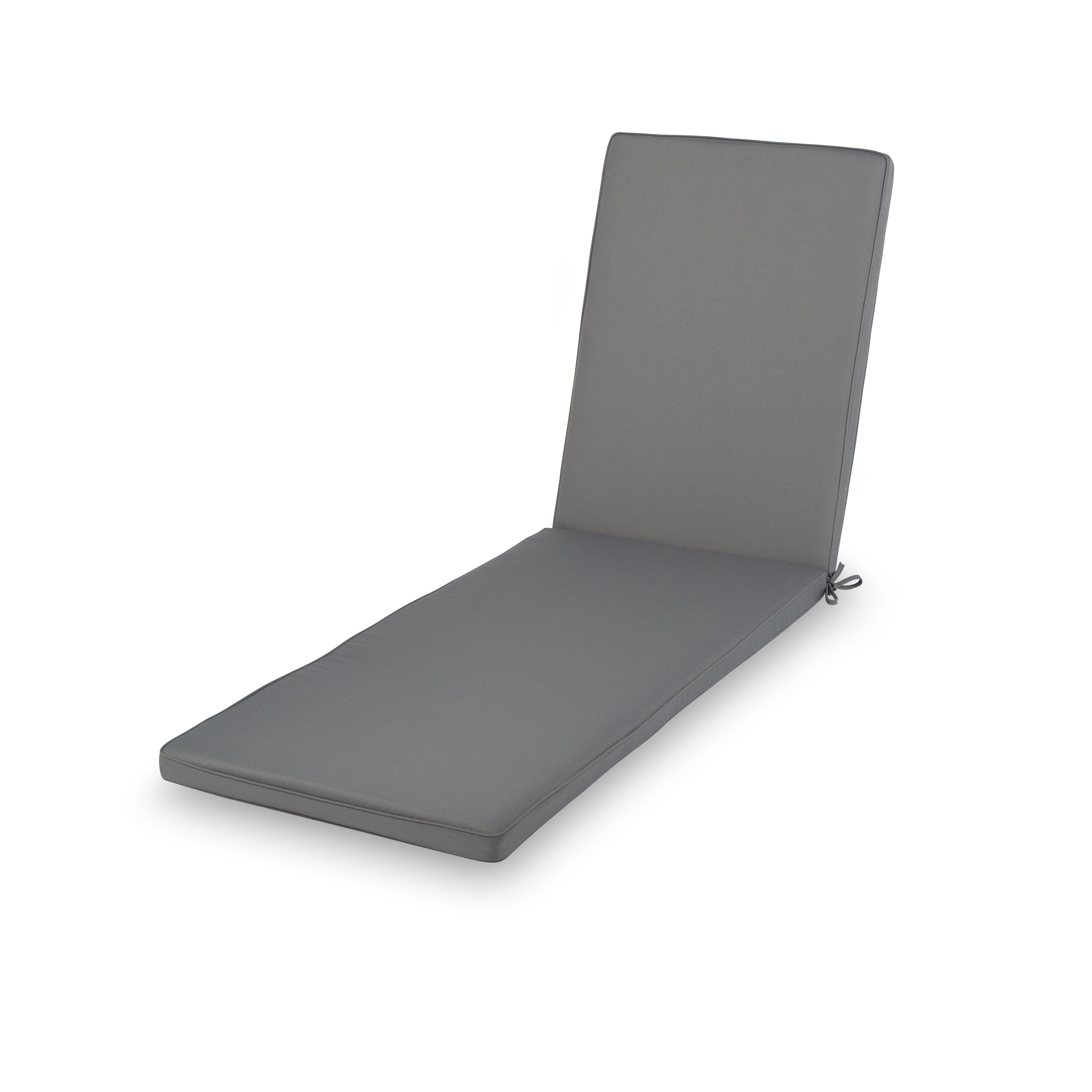 Blooma Tiga Steel grey Plain Sunlounger cushion L 190cm x W 55cm