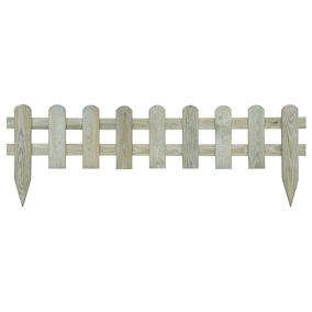 Blooma Tsugaru Pressure treated Wooden Picket fence (W)1.1m (H)0.25m, Pack of 3