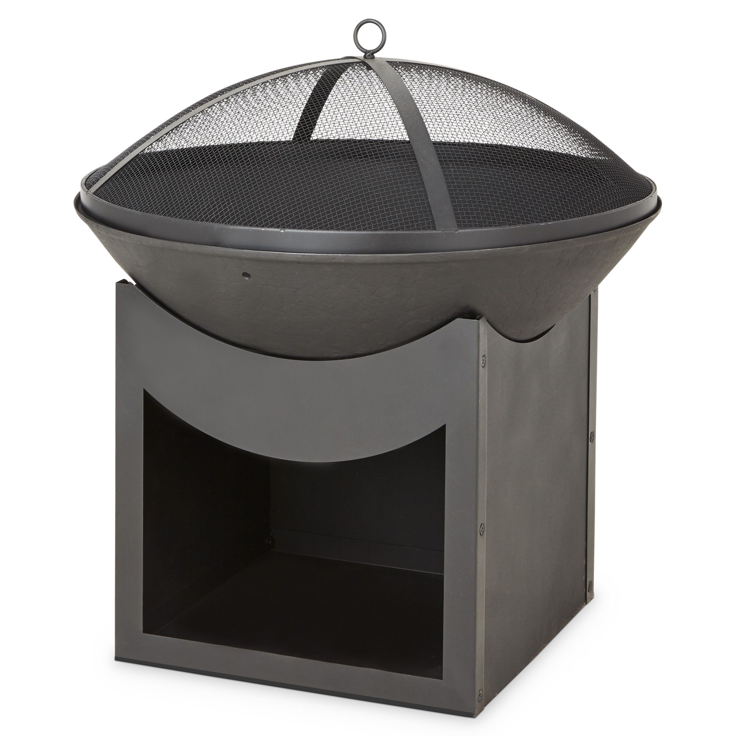 Blooma Ulong Cast iron & steel Black Round Firepit