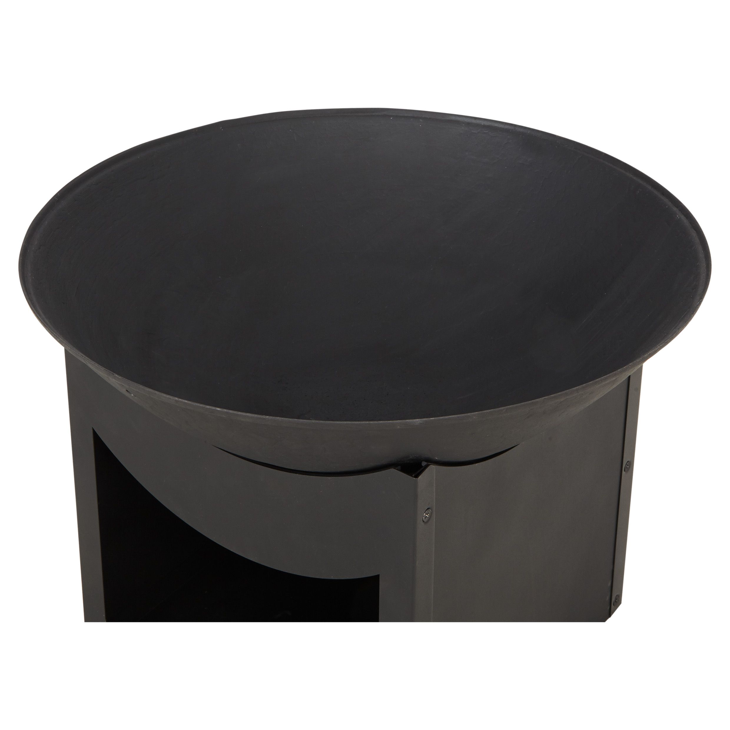 Blooma Ulong Cast iron & steel Black Round Firepit