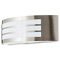 Blooma Valcourt Silver effect Mains-powered Halogen Outdoor Wall light
