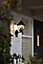 Blooma Varennes Matt Black Halogen PIR Motion sensor Outdoor Lantern Wall light 60W