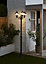 Blooma Varennes Matt Black Mains-powered 3 lamp Halogen 4 faces Lamp post (H)2080mm