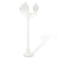 Blooma Varennes White Mains-powered 3 lamp Halogen 4 faces Post lantern (H)2080mm