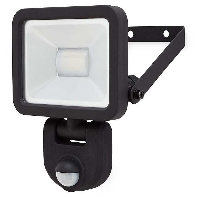 Blooma Weyburn Black Mains Powered Cool, Outdoor Led Floodlight With Sensor