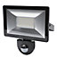 Blooma Weyburn L3292S-B Black Mains-powered Cool white Outdoor LED PIR Floodlight 1600lm
