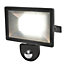 Blooma Weyburn L3292S-B Black Mains-powered Cool white Outdoor LED PIR Floodlight 1600lm