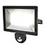 Blooma Weyburn L3293S-B Black Mains-powered Cool white Outdoor LED PIR Floodlight 2400lm