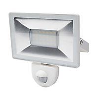 Blooma Weyburn White Mains-powered Cool white Outdoor LED PIR Motion sensor Floodlight 1600lm