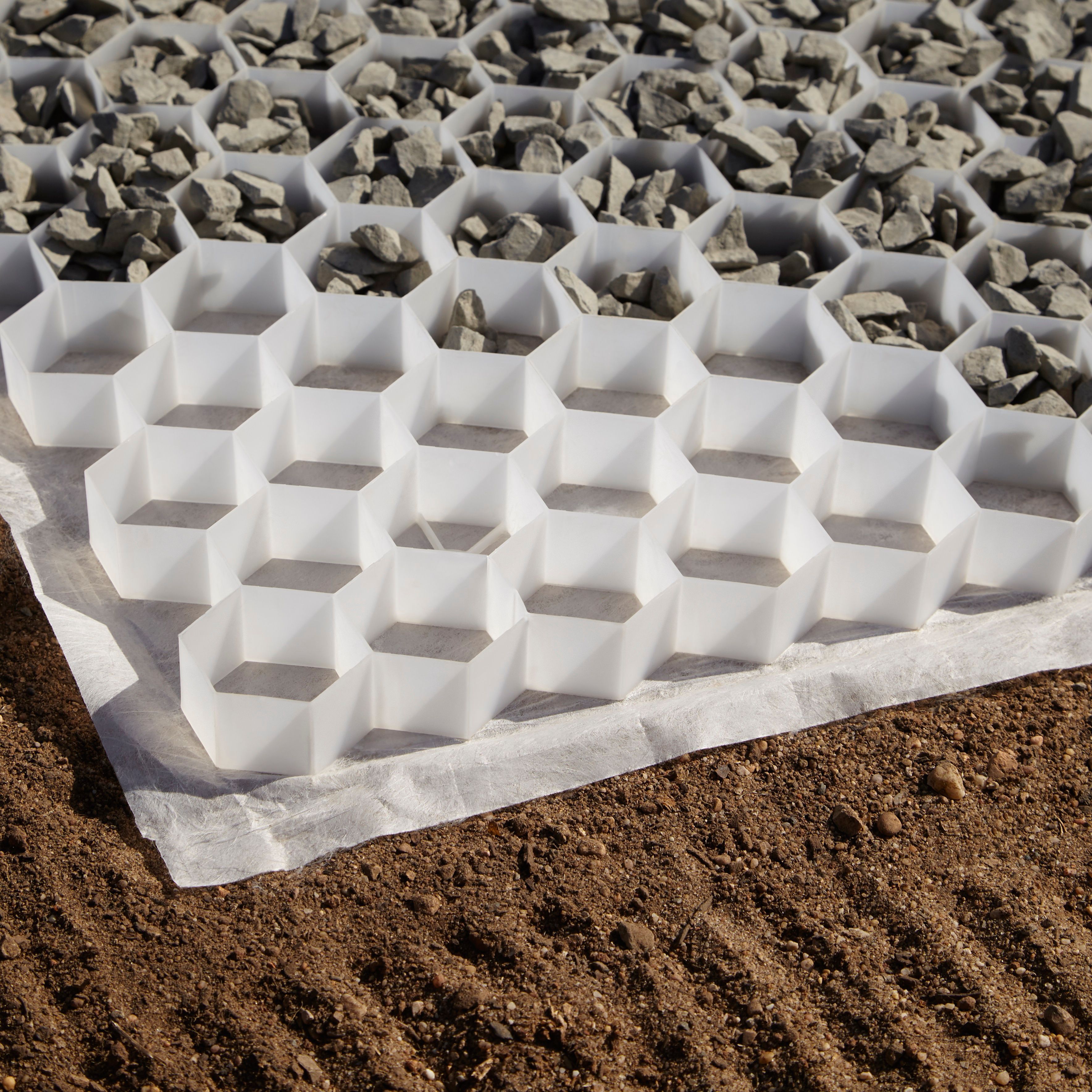 Blooma White Pathway Gravel stabilisation tile (L)770mm (W)392mm (T)26mm