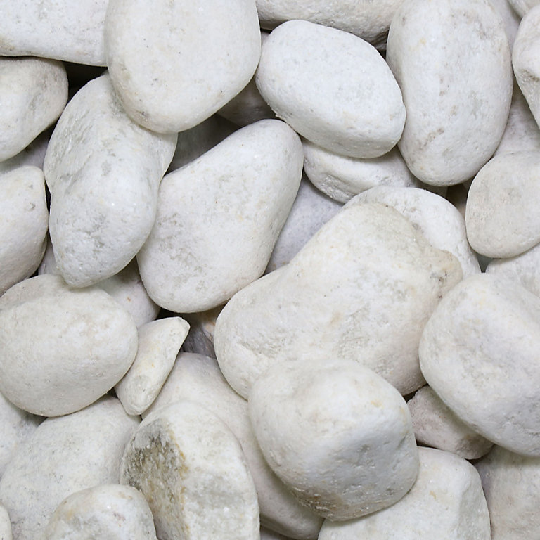 Blooma White Stone Cobbles Large 22, Big Stone Pebbles For Garden