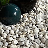 Blooma White Stone Rounded pebble, 790kg Bag