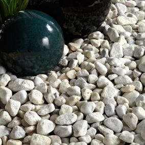 Blooma White Stone Rounded pebble, 790kg Bag