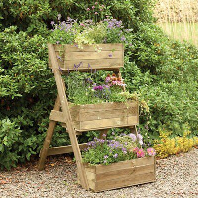 Blooma Wooden Rectangular Trough (H)20cm (W)89cm