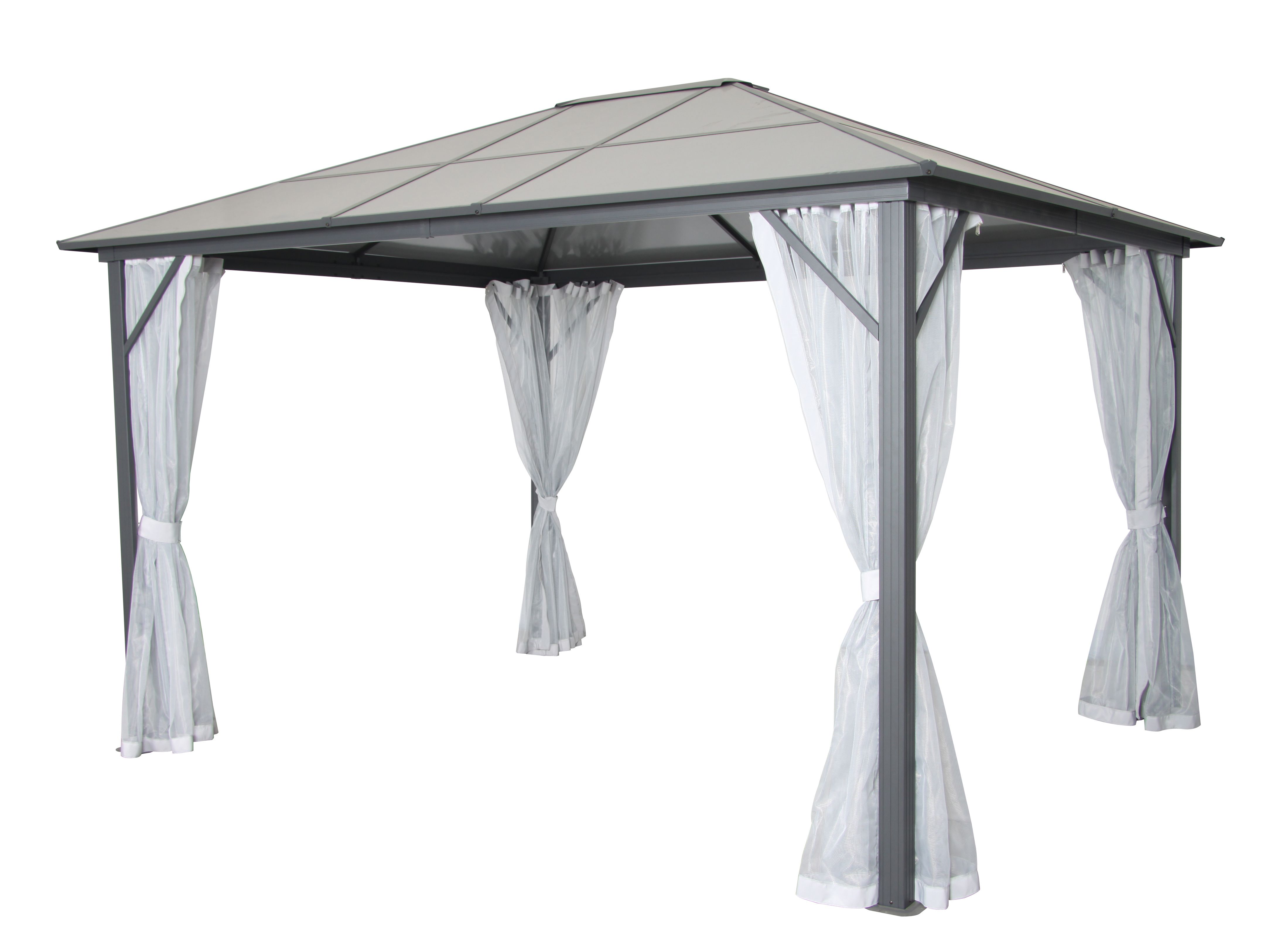 Blooma Zephyros Grey Rectangular Gazebo, (W)3m (D)3.65m DIY at B&Q