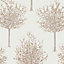 Bloomsbury Cream Forest Glitter effect Embossed Wallpaper