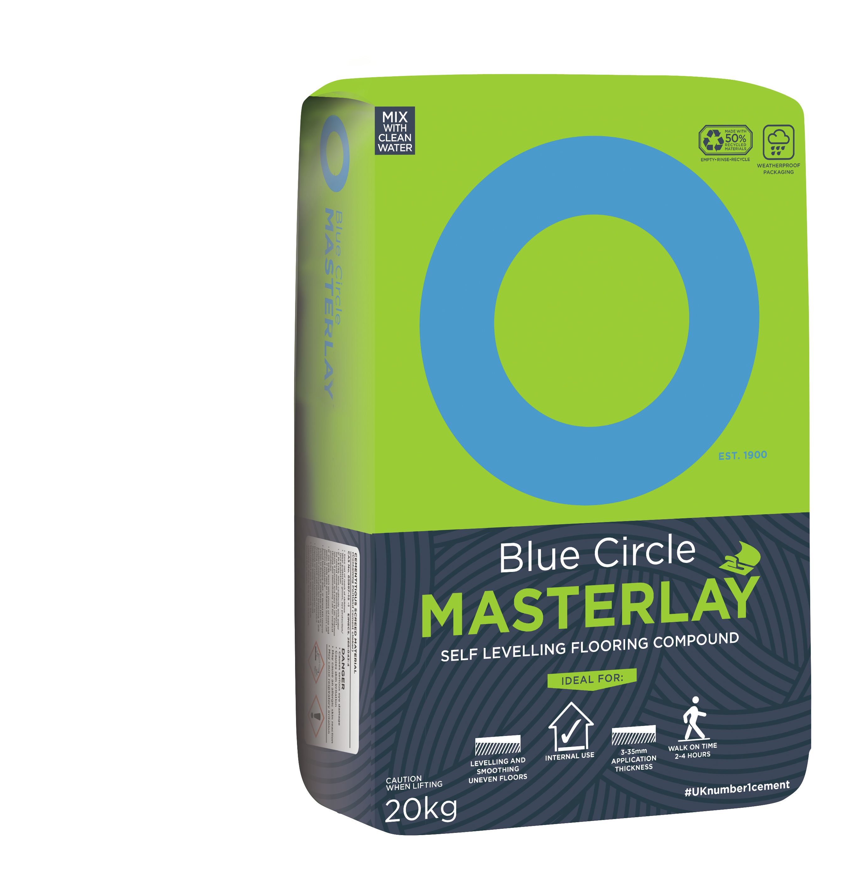 Blue Circle Masterlay Floor levelling compound, 20kg Bag DIY at B&Q