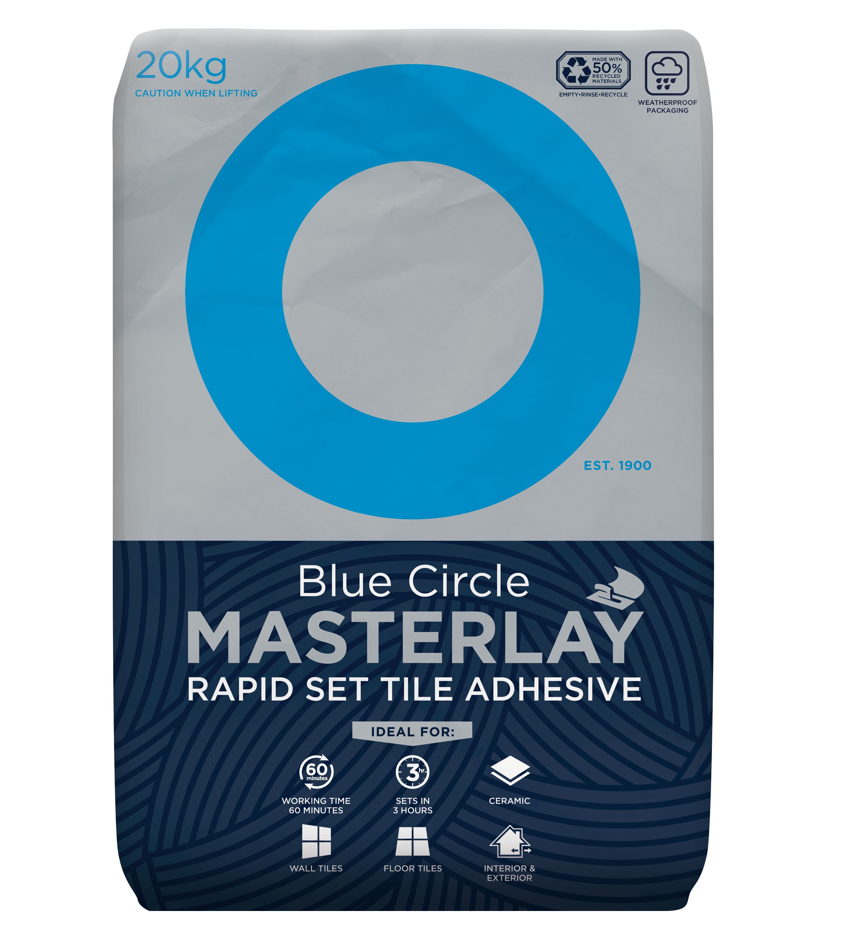 Blue Circle Masterlay Rapid Set Grey Wall & floor tile Adhesive, 20kg Price Comparisons | Compare The Build