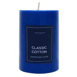 Blue Classic cotton Pillar candle Medium