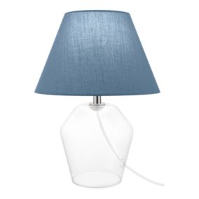 Blue & Clear Glass LED Table lamp