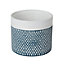 Blue coral Clay Diamond design Round Plant pot (Dia)19.2cm