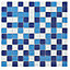 Blue Glass Mosaic tile, (L)300mm (W)300mm
