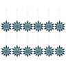 Blue Glitter effect Plastic Snowflake Decoration, Set of 12