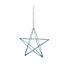 Blue Glitter effect Wire star Decoration