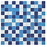 Blue Gloss Glass Mosaic tile, (L)300mm (W)300mm
