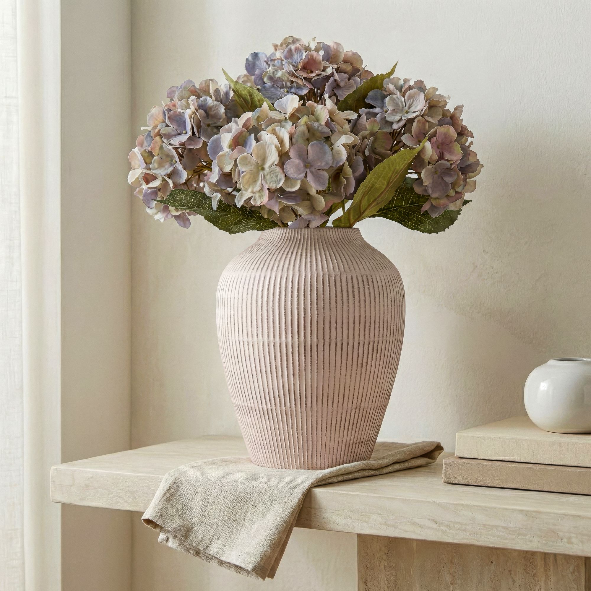 Blue Hydrangea Single stem Artificial flower (H) 470mm
