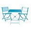 Blue Metal 4 seater Square Table