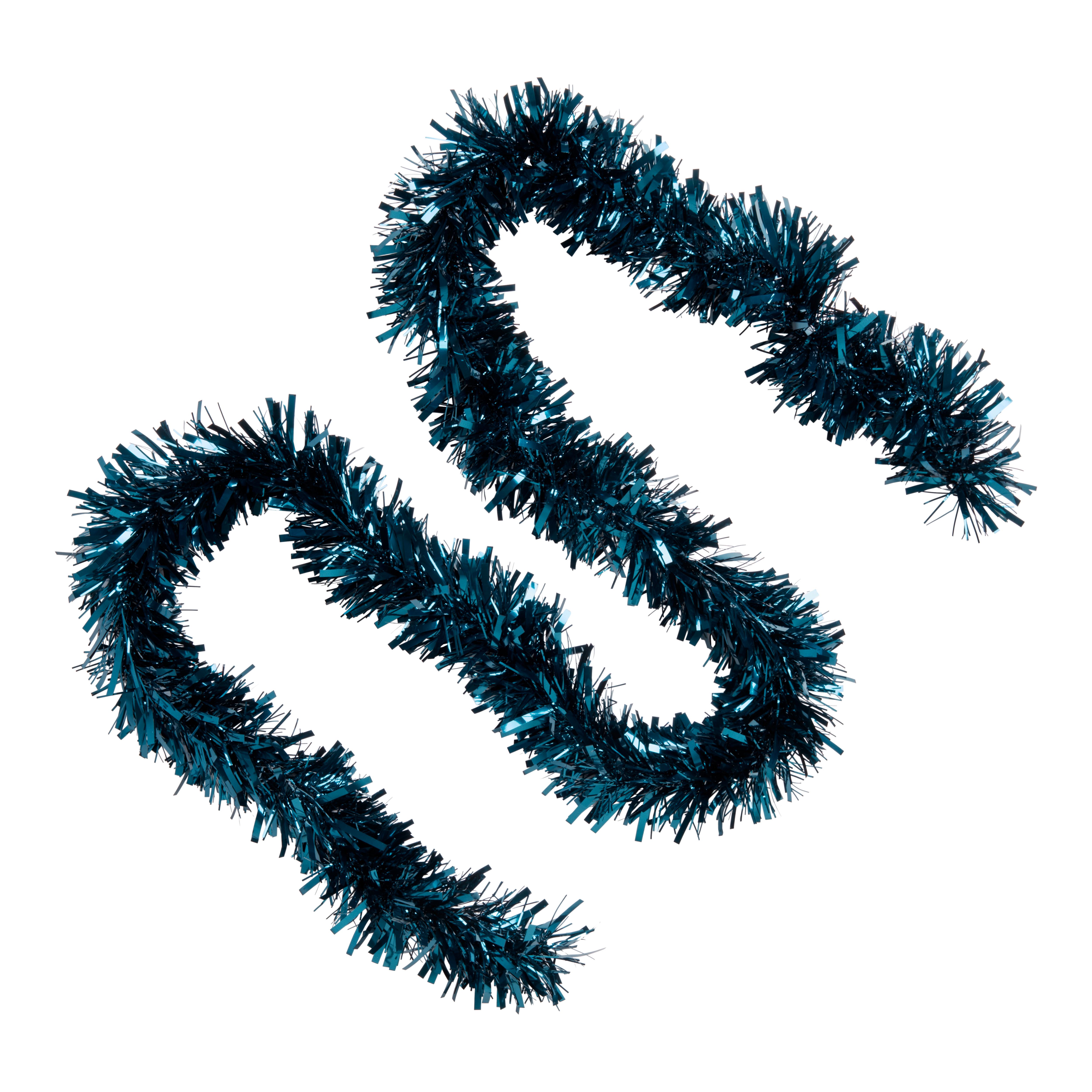 Blue Metallic effect Christmas tinsel 2m