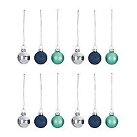 Blue, mint green & silver Decorations