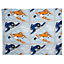 Blue, orange & white Planes Fleece Blanket