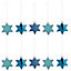 Blue Pearlescent effect Star Decoration, Pack of 10