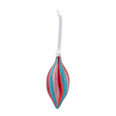 Blue & pink Glitter effect Plastic Candy swirl Decoration