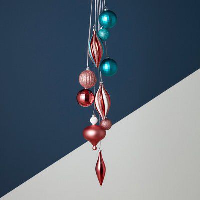 Blue & pink Glitter effect Plastic Candy swirl Decoration
