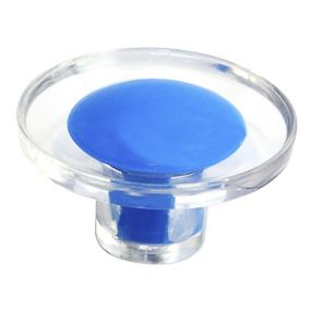 Blue Plastic Round Button Furniture Knob (Dia)40mm