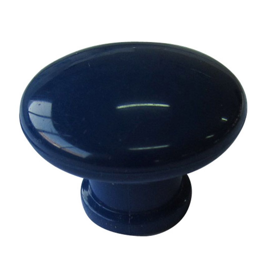 Blue Plastic Round Knob (Dia)40mm DIY at B&Q