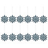 Blue Plastic Snowflakes Hanging decoration set, Set of 12