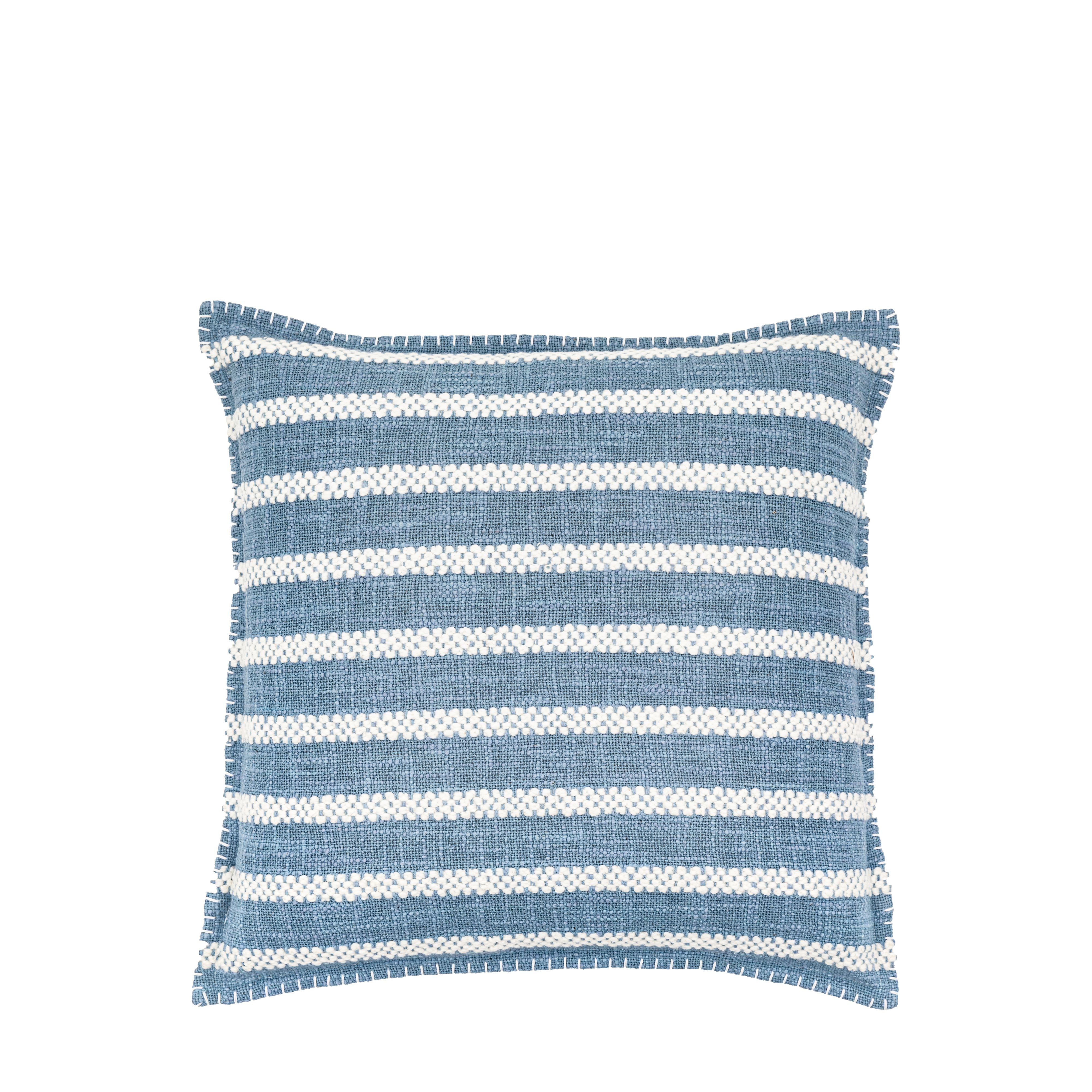 Blue & White Striped Indoor Cushion (L)45cm x (W)45cm