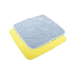 Blue & Yellow Microfibre Cleaning cloth, Pack of 2