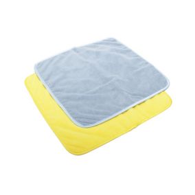 Blue & Yellow Microfibre Multi-room Multi-purpose Cleaning cloth, Pack of 2