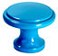 Blue Zinc alloy Round Furniture Knob (Dia)34mm