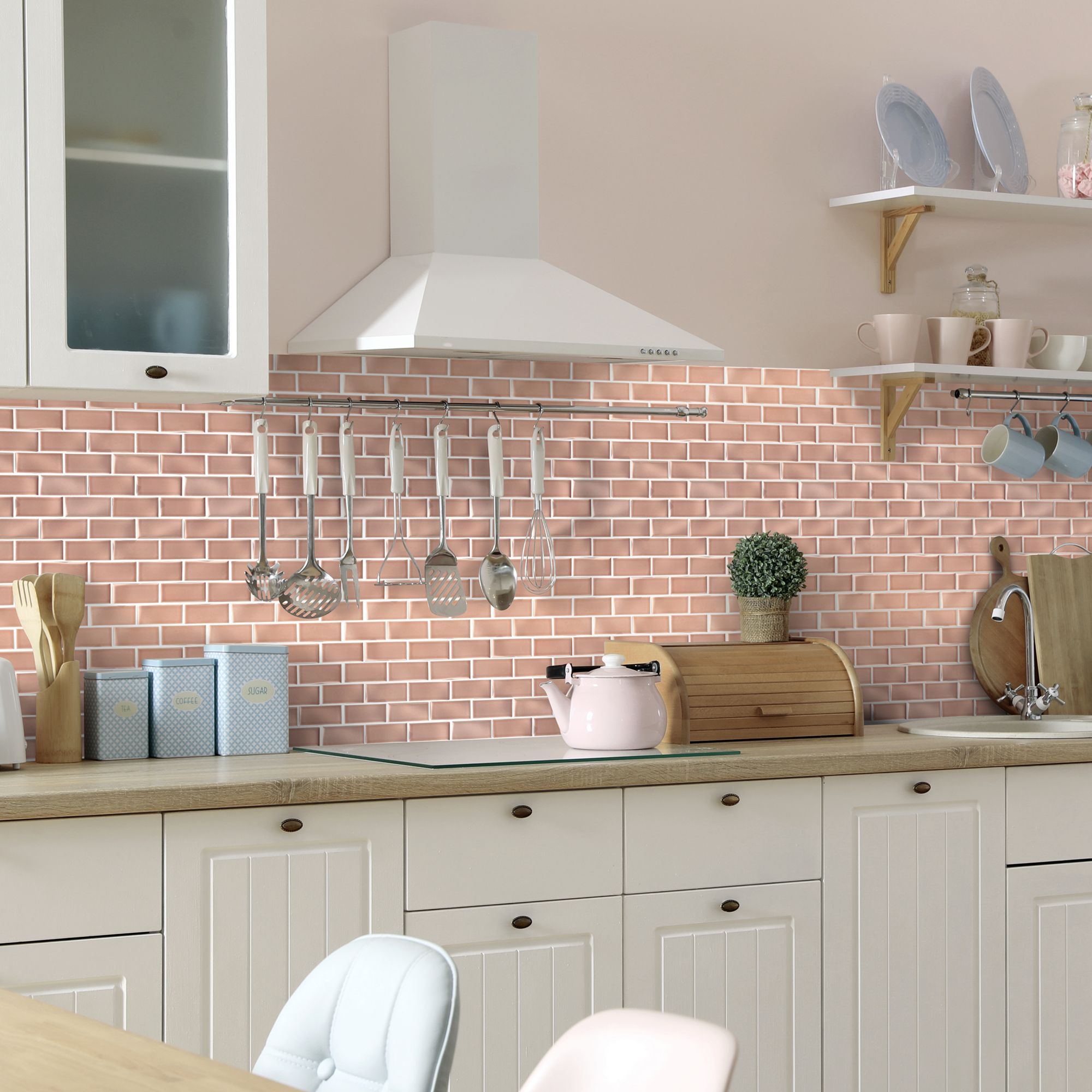 Blush Pink Polished Handmade Effect Porcelain Mosaic Tile L 300mm W 350mm Diy At B Q