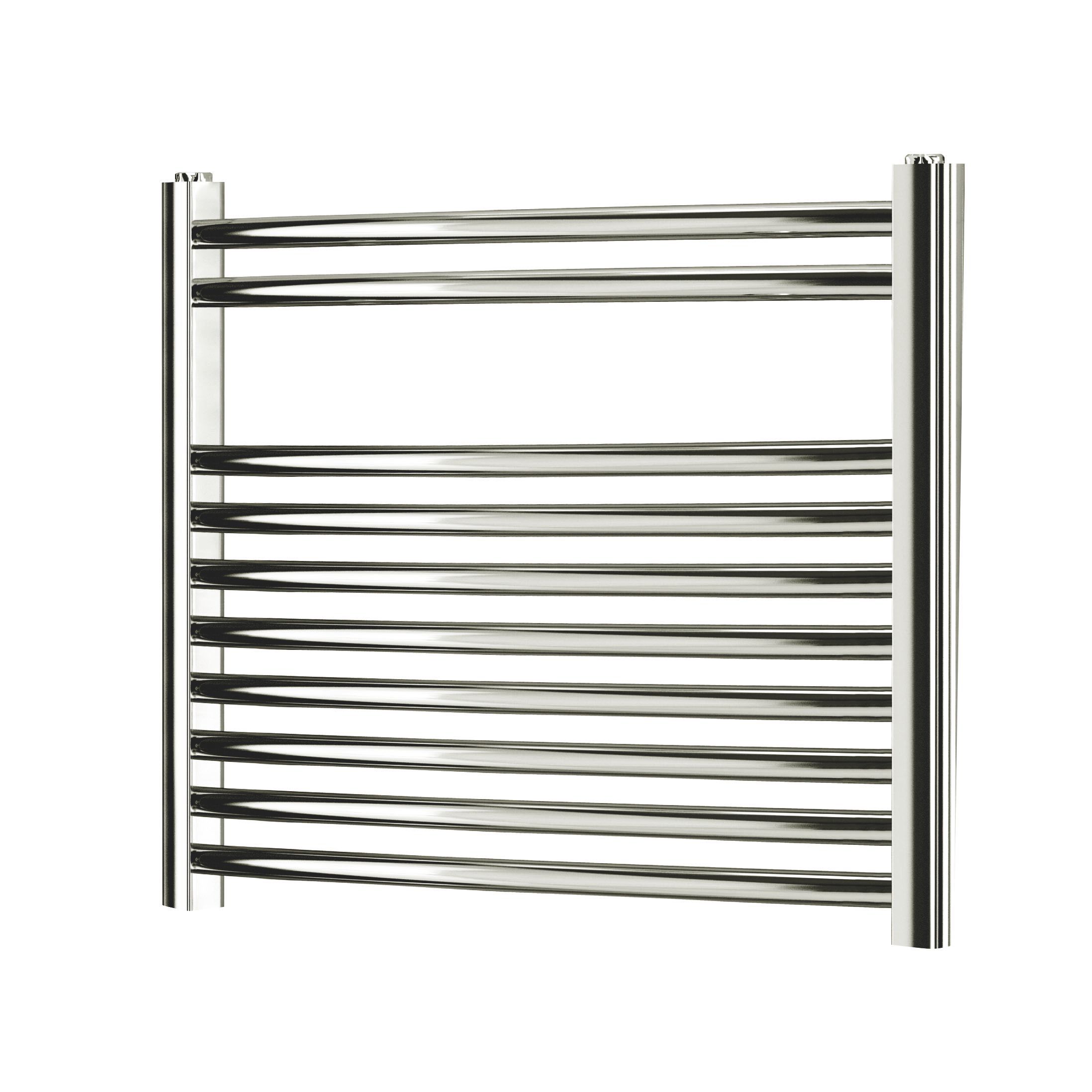 Blyss 176W Curved Electric Chrome Towel warmer (H)500mm (W)550mm DIY