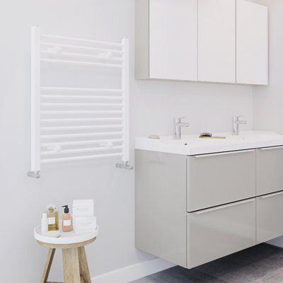 Blyss 363W Flat Electric White Towel warmer H 700mm W 600mm